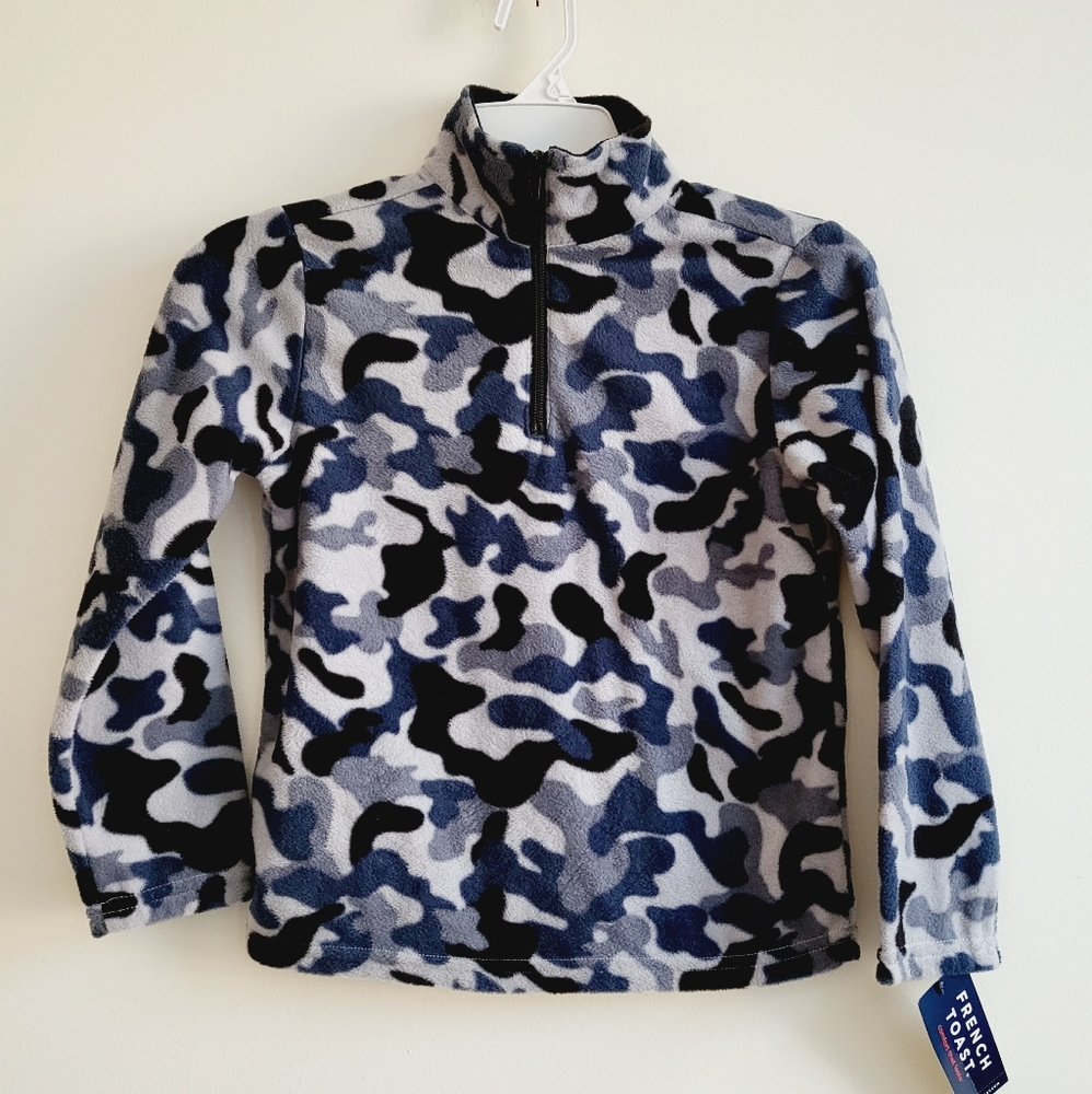 3/$25 New French Toast blue camo 3/4 zip up fleece